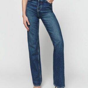 Reformation Cynthia High Rise Straight Leg Long Jean -25